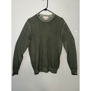 MARKUP Made in Italy Sweater Green 100% Cotton Crewneck Pullover Size L